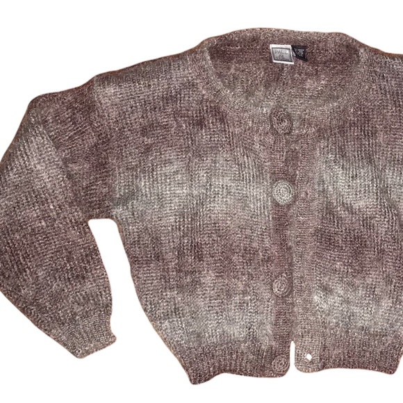 Granny Core Vintage Mohair Wool Blend Sweater, Mohair Vintage Purple Cardigan - Picture 16 of 16